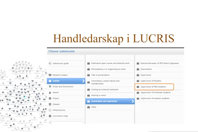 Presentationsvy av hur det ser ut i LUCRIS när du lägger till handledarskap.