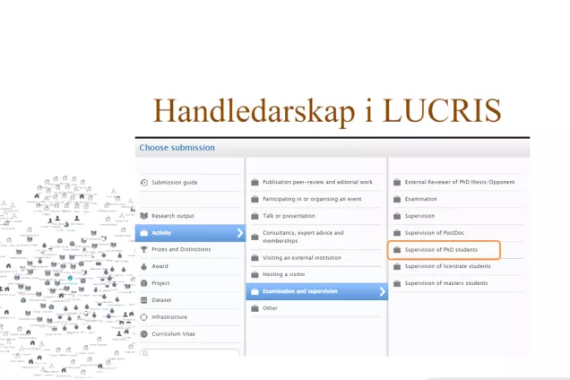 Presentationsvy av hur det ser ut i LUCRIS när du lägger till handledarskap.