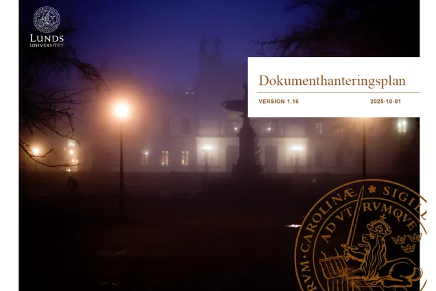 Förstasidan av dokumenthanteringsplanen