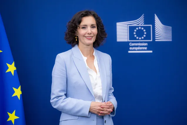 Picture of Hadja Lahbib, European Commissioner for Equality; Preparedness and Crisis Management. The 2025 annual Anna Lindh speaker. 