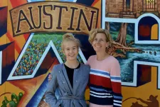Maria Ekelin med dottern Sigrid i Austin, Texas. Privat bild.