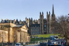 National gallery and new college in the background in Edinburgh