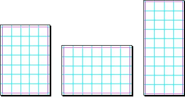 Olika format med endast griden synlig.