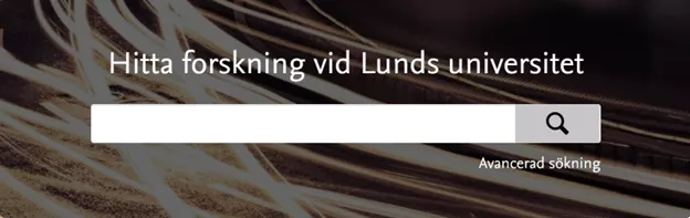 Bild av hur sökrutan i Forskningsportalen ser ut.