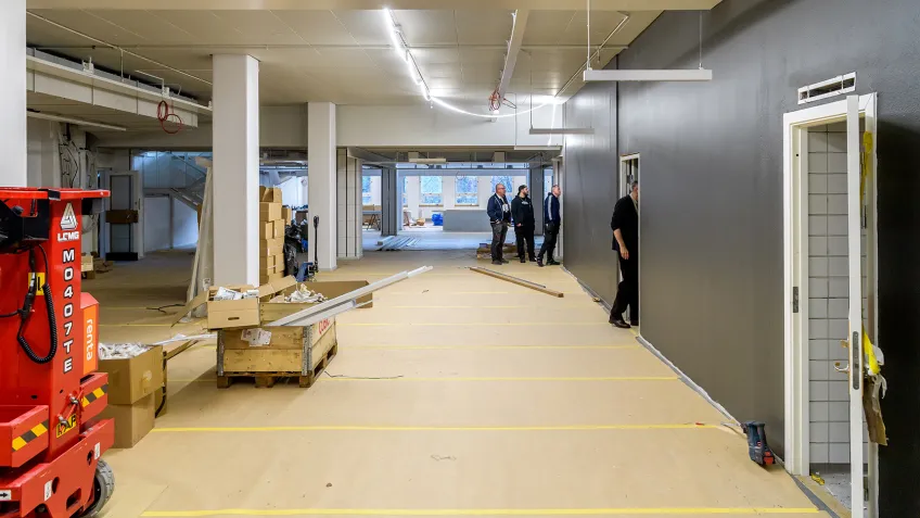 Foto av lokal under renovering.