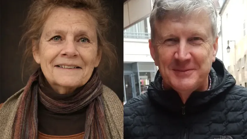 Kollage med Jannette Carey och Jonathan (Joss) Bland-Hawthorn.